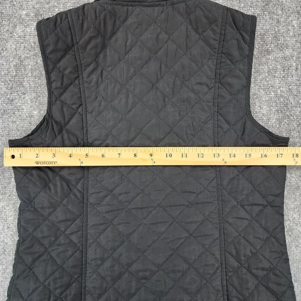 J Jill Vest Womens XS Black Heritage Quilted Button Down Lined Outdoor Hiking - Picture 4 of 16